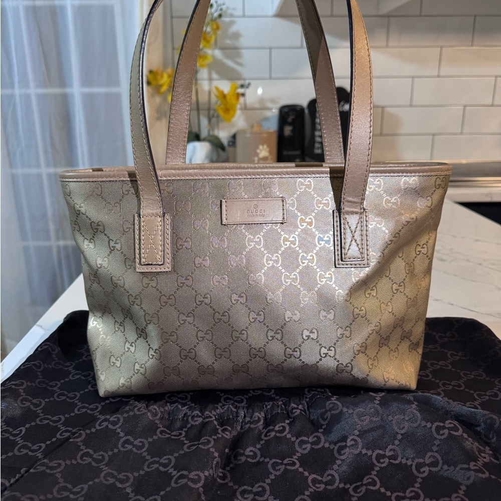 Authentic Gold Gucci Tote